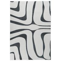 TEPPICH Grau/Weiß 160/230 cm Hartz - Creme/Grau, Textil (160/230cm) - Beliani