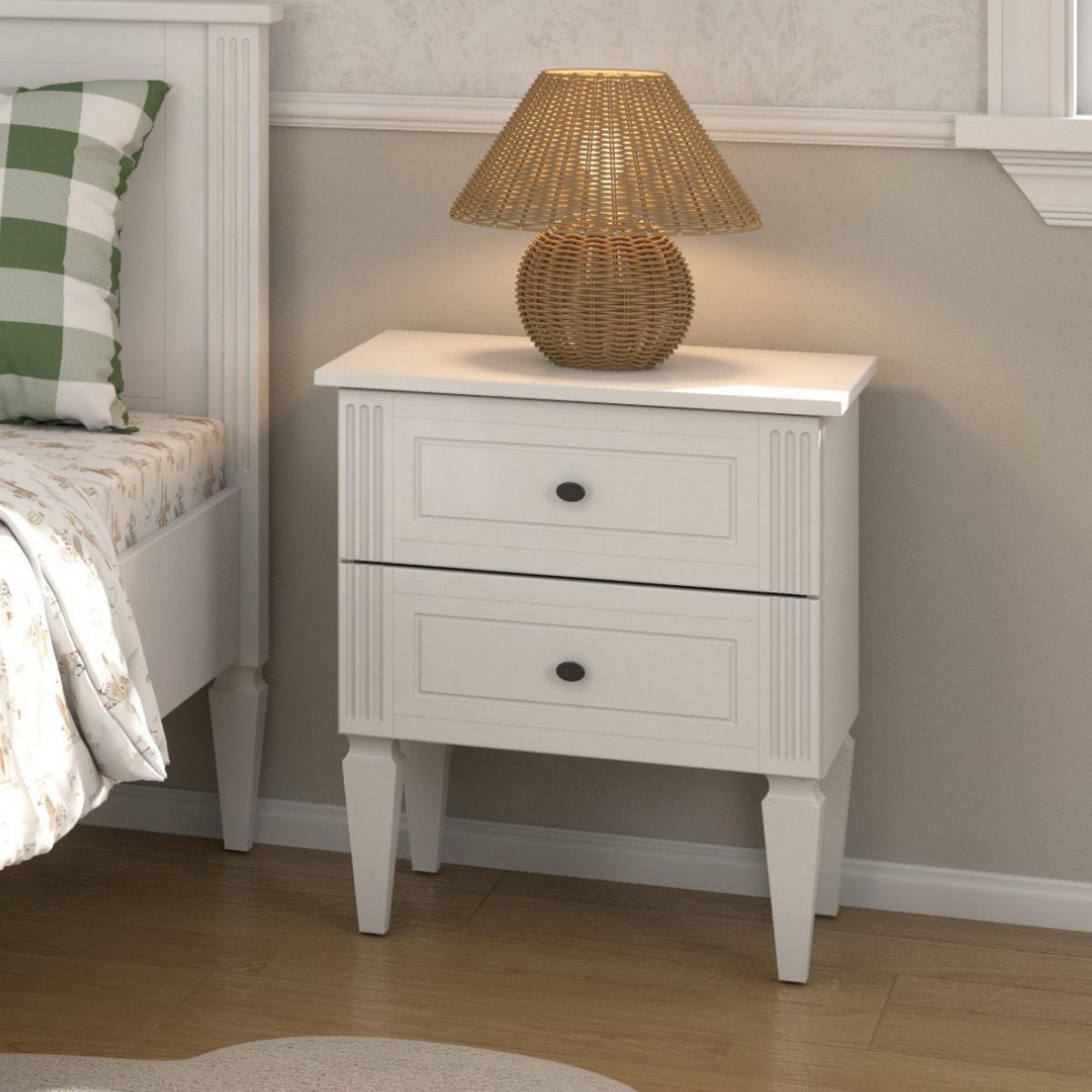 NACHTTISCH Ines - Weiß, Holzwerkstoff (51/59/40cm) - RAUMHIRSCH FURNITURE