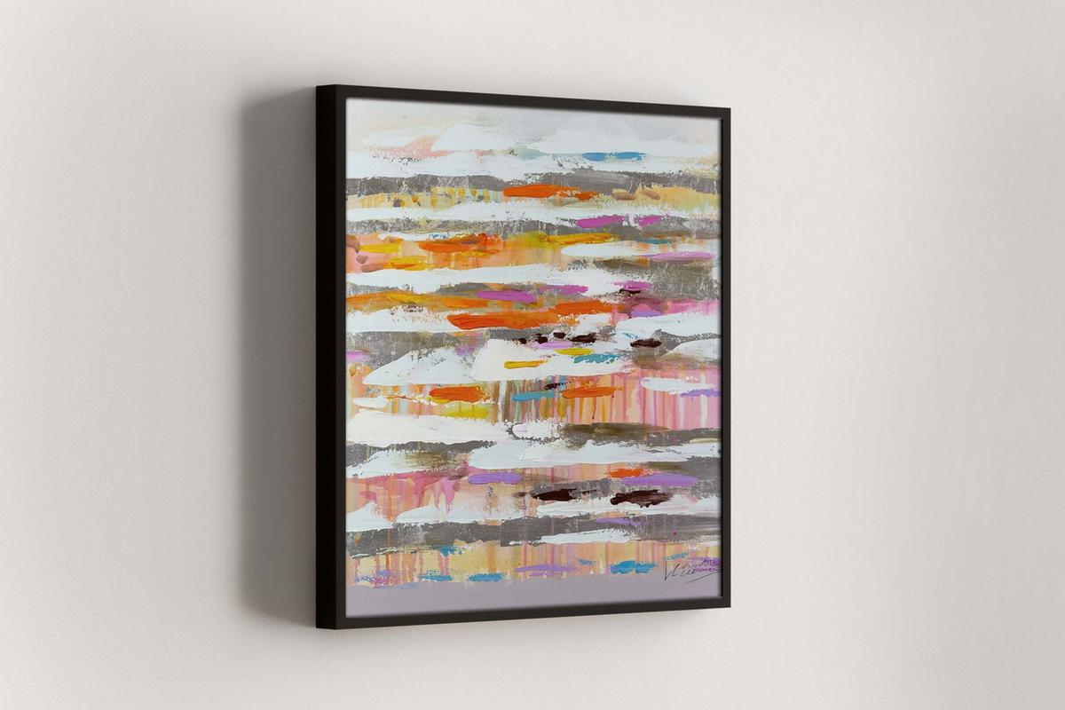 ÖLGEMÄLDE 60/60 cm - Multicolor/Orange, Holz/Textil (60/60cm) - KUNSTLOFT