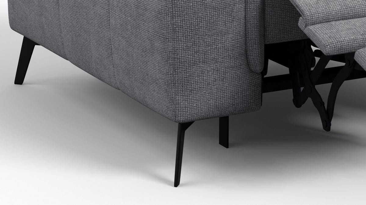 SESSEL FIERO mit Relaxfunktion, grau - Schwarz/Grau, Holzwerkstoff/Textil (114/82/103cm) - Wozimo