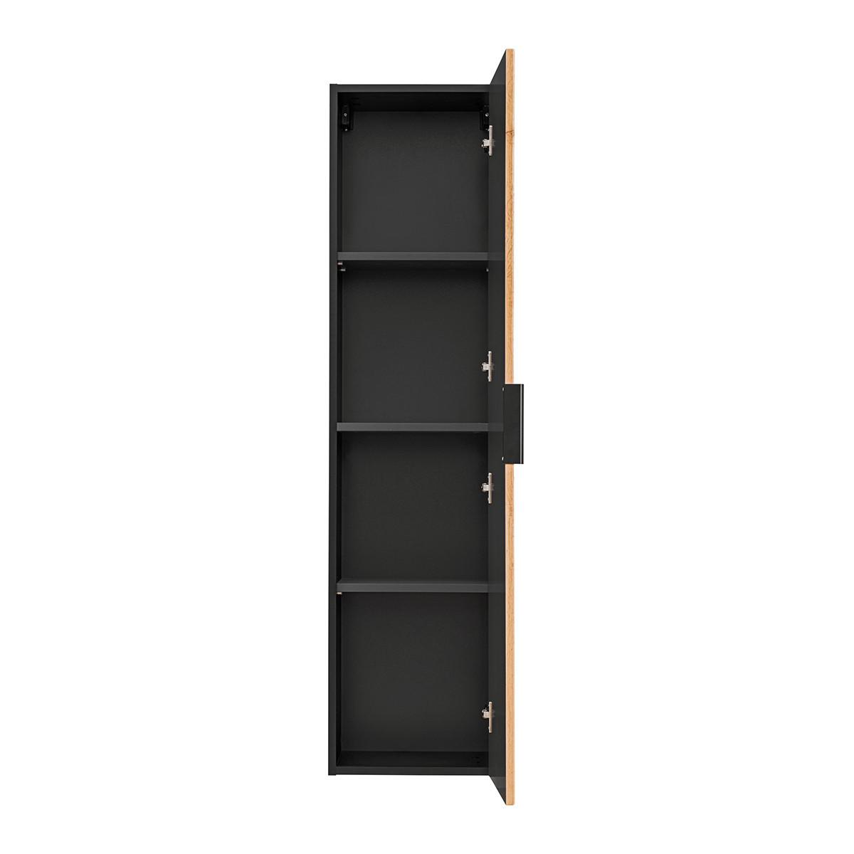 BADMÖBEL 60.2cm Gaia 2er-Set Holz in Eichenoptik und Schwarz - Schwarz, Holzwerkstoff (60.2/57/46cm) - Petits-meubles
