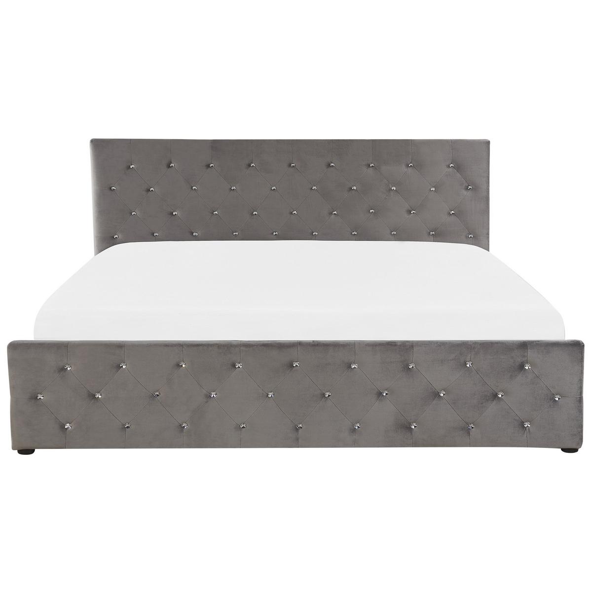 POLSTERBETT 180/200cm Grau Amiens - Grau, Textil (180/200cm) - Beliani