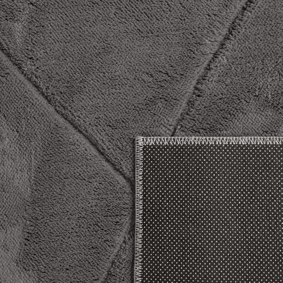 KURZFLORTEPPICH Waschbar, mit Rauten-Struktur, Anthrazit, 80 x 150 cm - Anthrazit, Textil (150/80cm) - KADIMA DESIGN