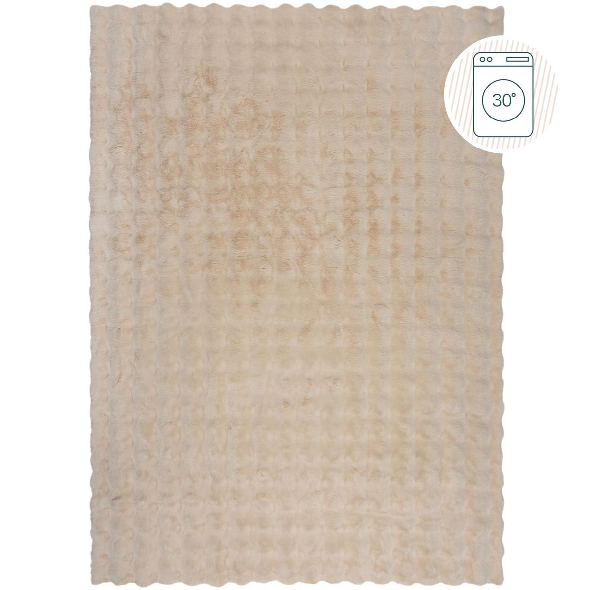TEPPICH Waschbar LUNE, mit Struktur, Creme, 180 x 290 cm - Beige, Textil (180/290cm) - KADIMA DESIGN
