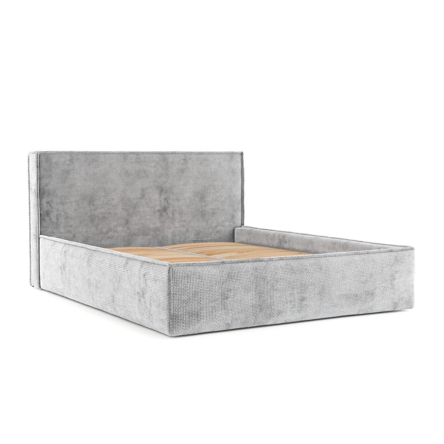 POLSTERBETT Sato mit Stauraum 180/200 cm Hellgrau im Bonita Stoff - Hellgrau/Schwarz, Holz/Holzwerkstoff (180/200cm) - AltaBeds