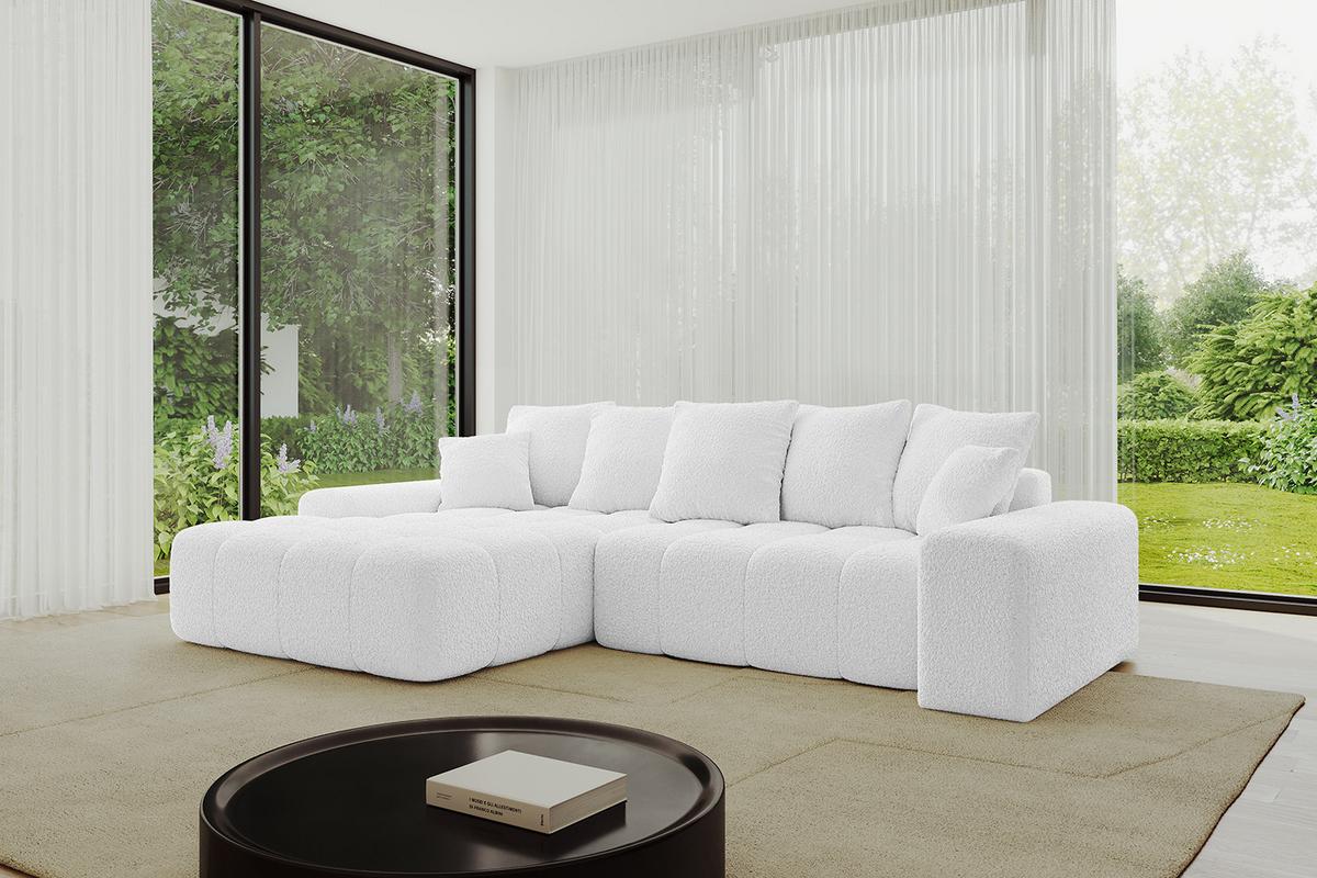 ECKSOFA Ottomane Links ENSI-L - 267x164x69 cm Weiß - Weiß, Holzwerkstoff/Kunststoff (267/164cm) - ALTDECOR