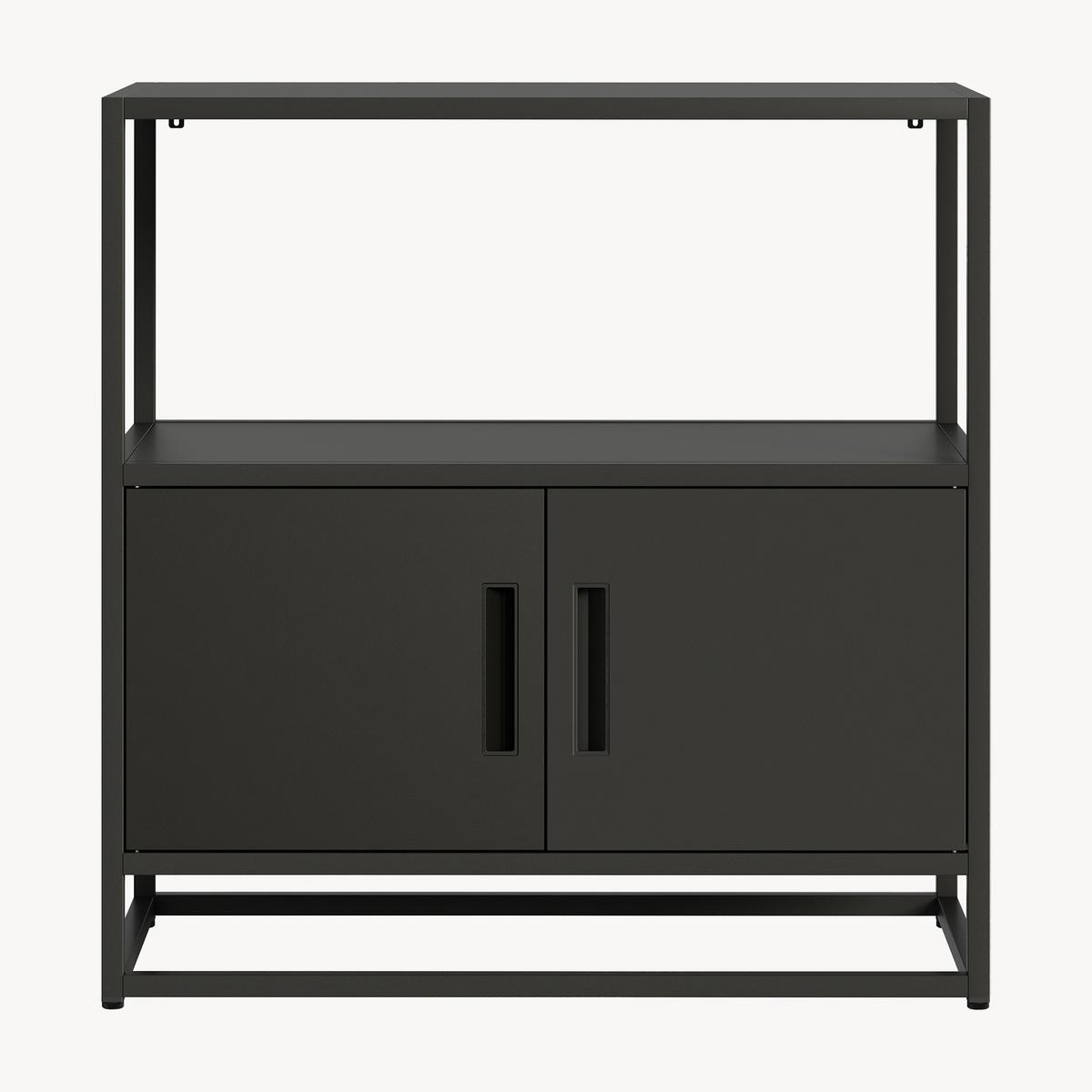AKTENSCHRANK Hailuoto - Schwarz, Metall (80/82/40cm) - [en.casa]