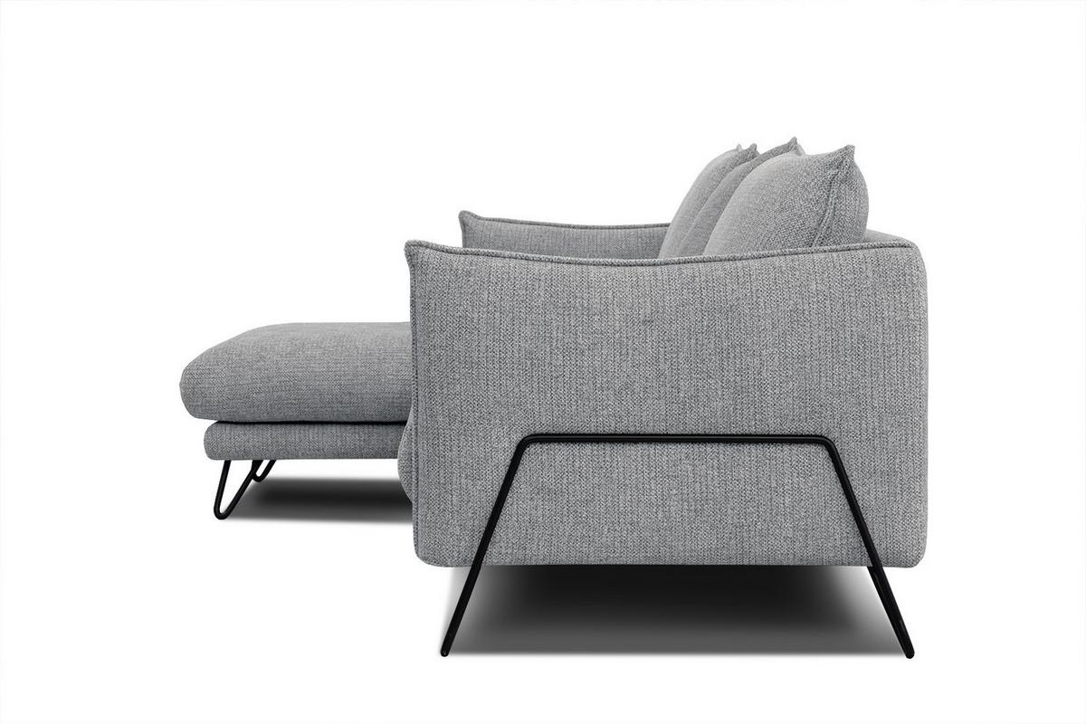 ECKSOFA HOSTEN 4-Sitzer, grau - Schwarz/Grau, Holzwerkstoff/Textil (158/269cm) - Wozimo