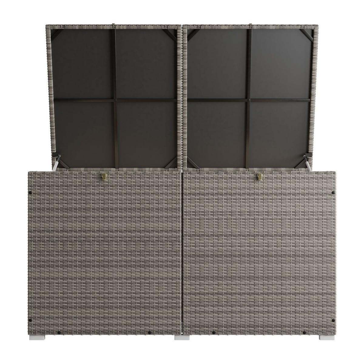 AUFLAGENBOX Ikaria grau-meliert - Grau, Kunststoff (145/80/83cm) - Juskys