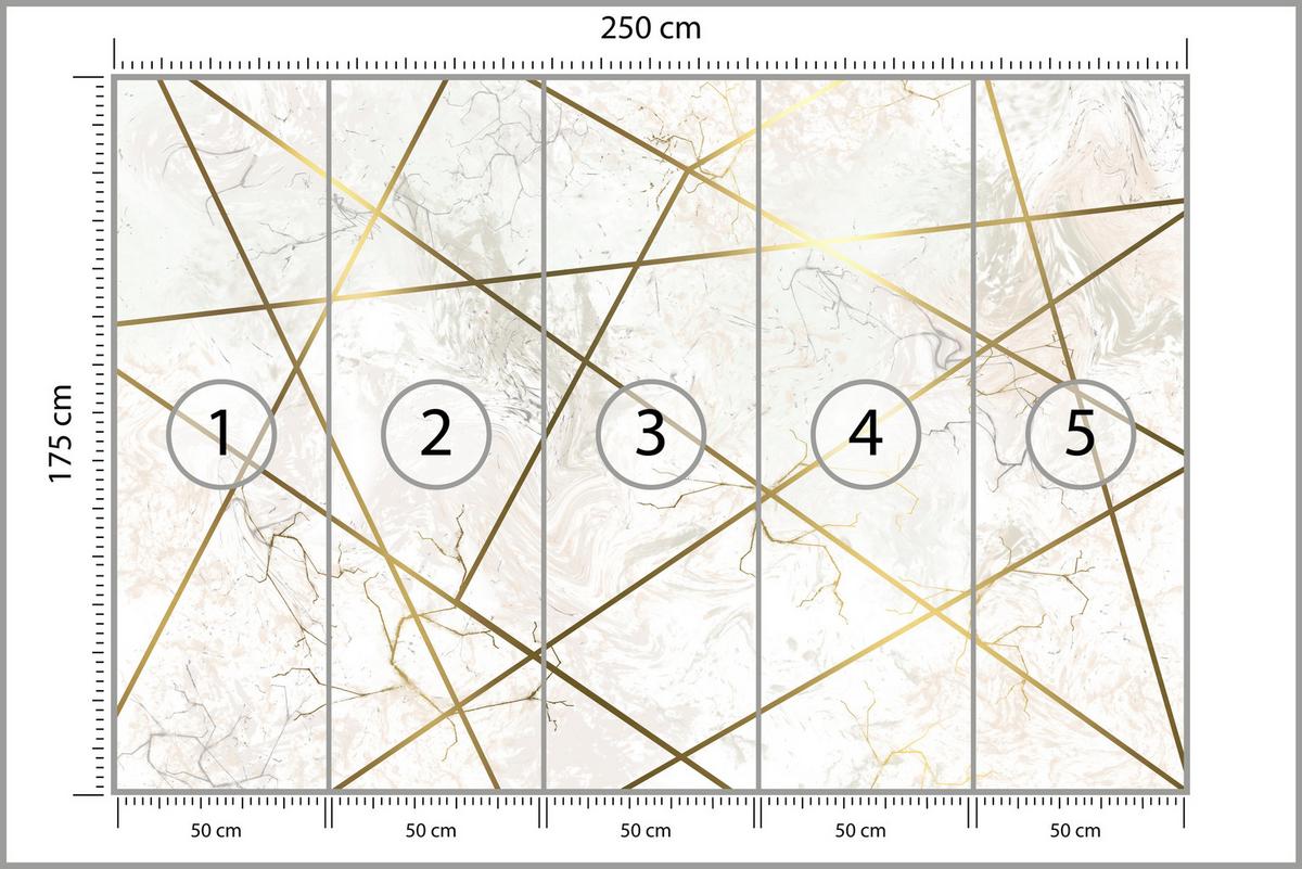 FOTOTAPETE Marmor Linien Abstraktion 250x175 - Gelb/Beige, Papier (250/175cm) - Muralo