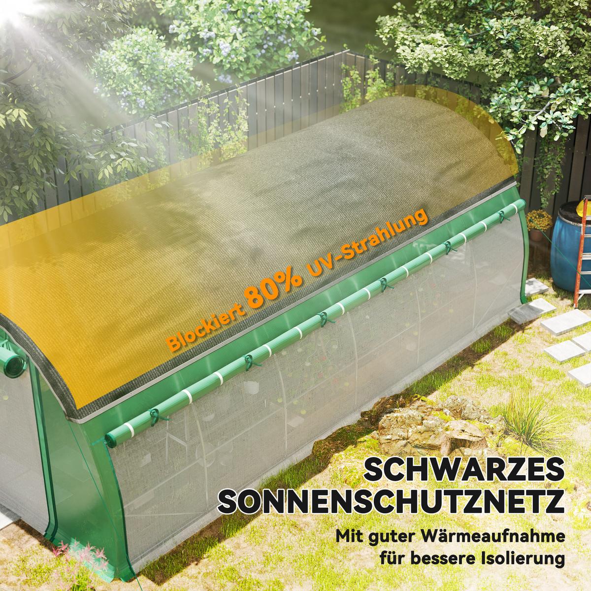 FOLIENTUNNEL, 600L x 300B x 198H cm - Grün, Kunststoff (300/198/600cm) - Outsunny