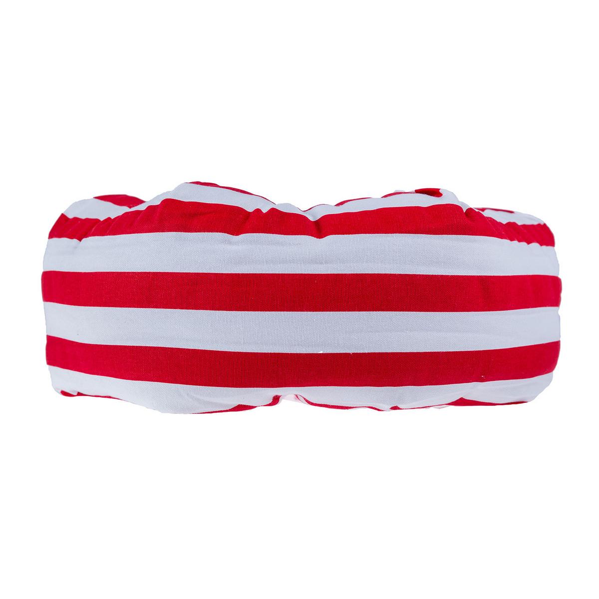 BODENKISSEN rund, rot-weiß gestreift, Ø 40/15 cm - Rot, Textil (40/40/15cm) - Homescapes