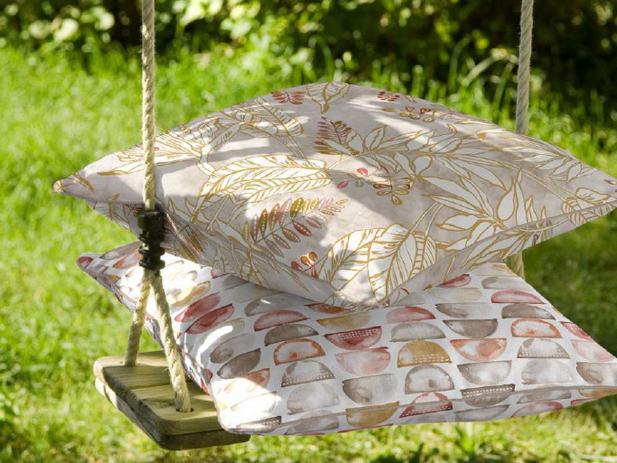 NACKENROLLENHÜLLE Ubuntu erdton 100% Baumwolle 15/40 cm - Taupe/Currygelb, Textil (15/40cm) - beties Heimtextil