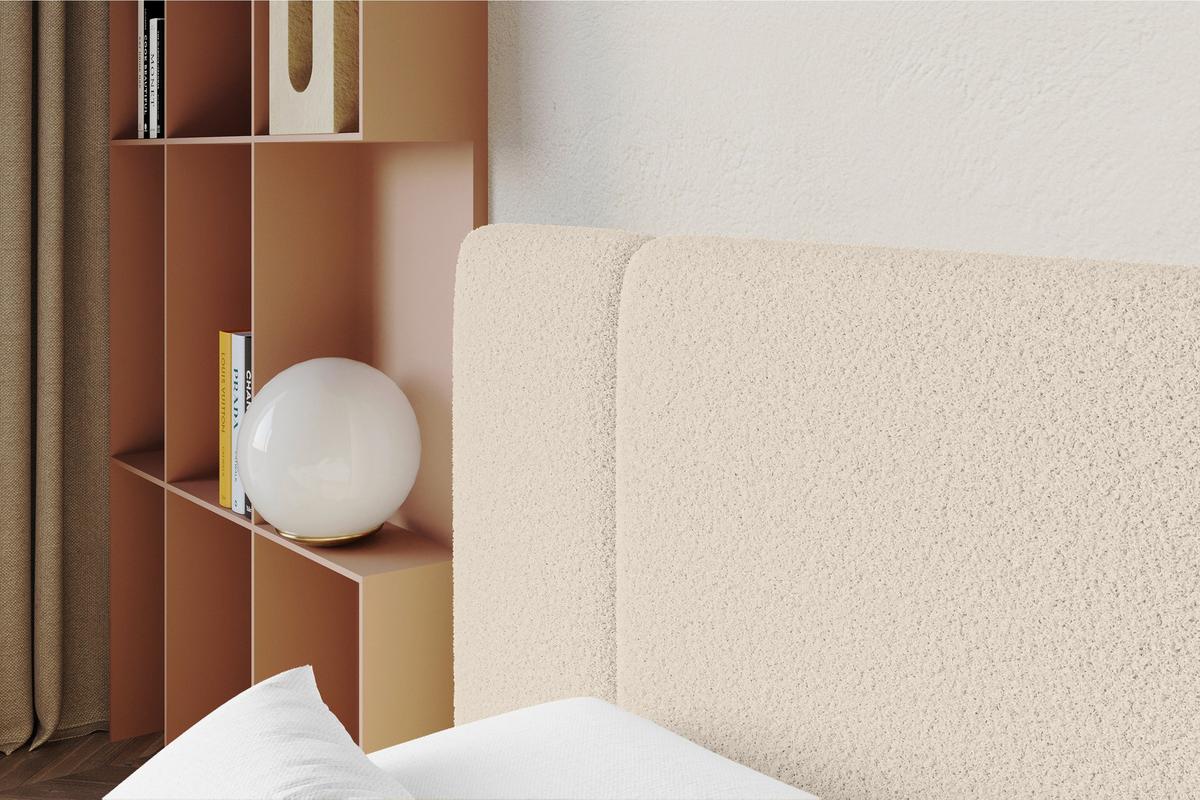 POLSTERBETT mit Bettkasten, Fußteil und Lattenrost, Bett mit Matratze H3/H4 - NILO-Z 200x200 Dunkelbeige - Honig, Holzwerkstoff/Textil (200/200cm) - ALTDECOR
