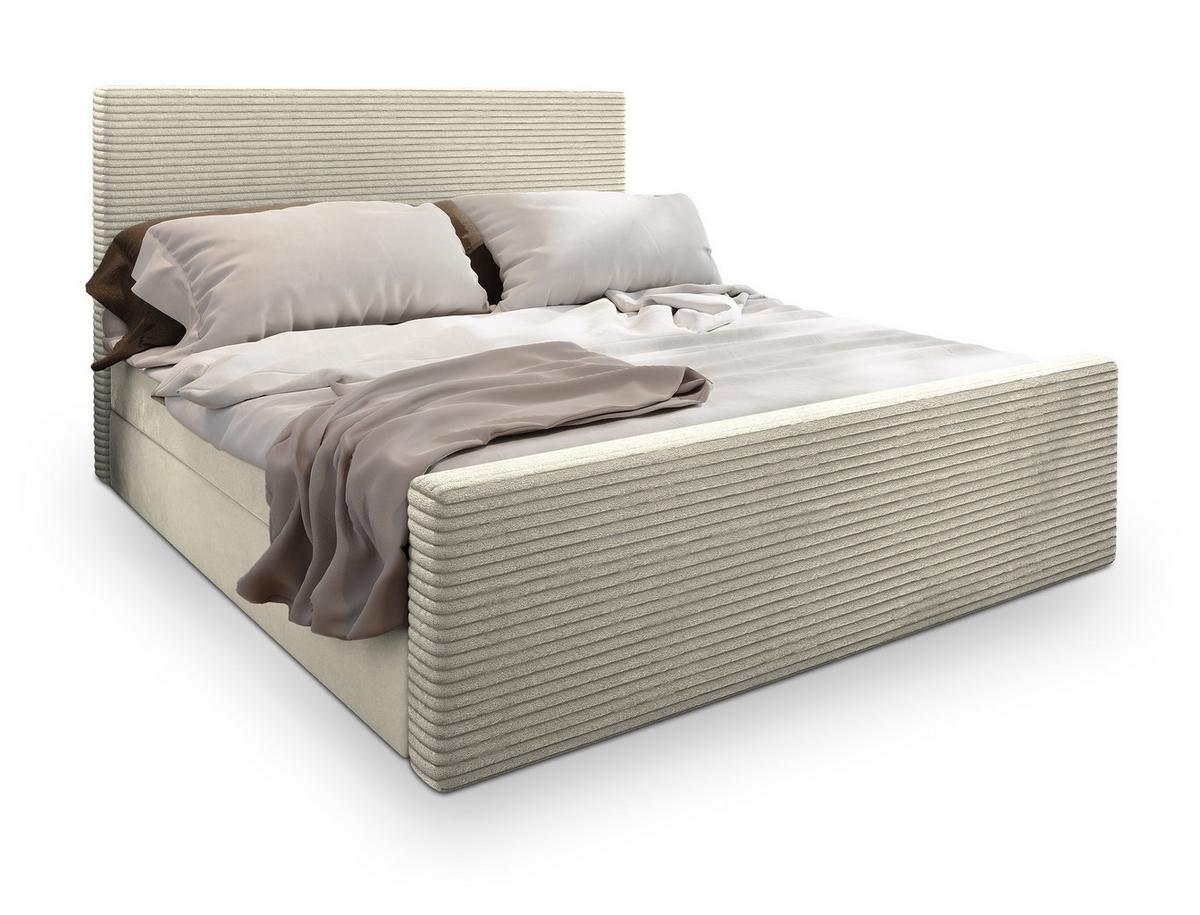 BOXBETT ALORIA 180x200 cm mit Matratze und Topper - Creme - Creme, Holz (180/200cm) - MASSENO