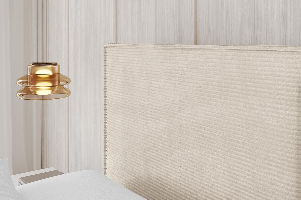 POLSTERBETT mit Bettkasten, Fußteil und Lattenrost, Boxbett ohne Matratze - EMMI-Z 180x200 Beige - Creme, Holzwerkstoff/Textil (180/200cm) - ALTDECOR