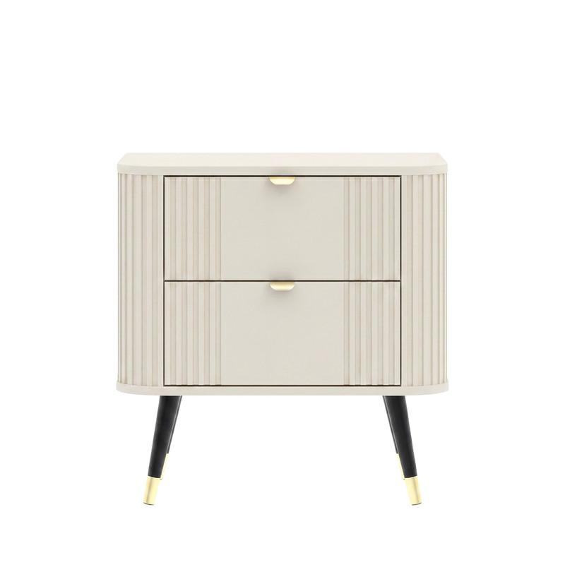 NACHTSCHRANK AURA 60/40/61 cm Kaschmir - Kaschmir/Goldfarben, Holzwerkstoff/Metall (60/61/40cm) - Idohome