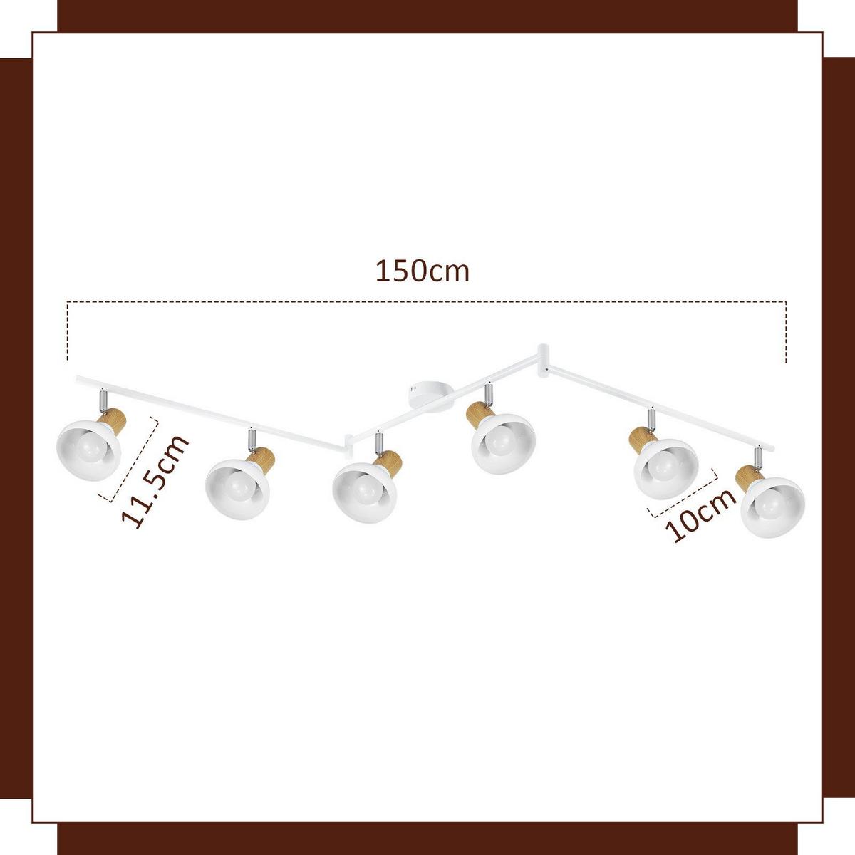 DECKENSTRAHLER Ferguson 6-flammig 17.5/11/150 cm - Weiß, Metall (17.5/11/150cm) - Nettlife