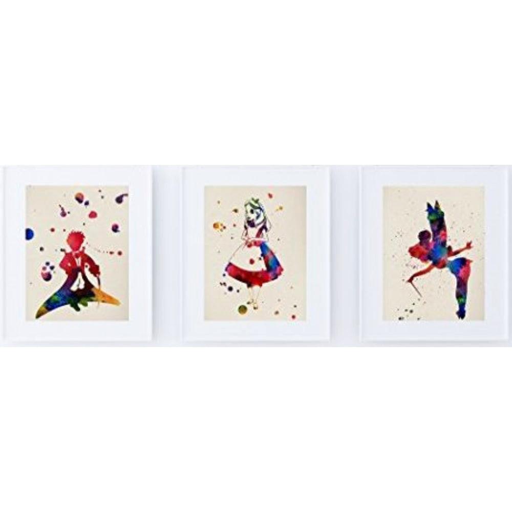 POSTER Set Mit 3 Kinderbuch Aquarell 24X30cm Rahmenlos - Klar, Papier (24/5/30cm) - Nacnic