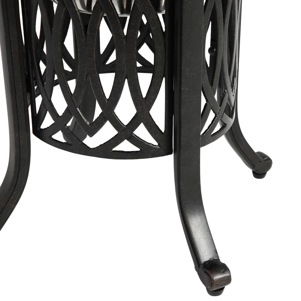 GARTEN-BISTROTISCH 55 cm Bronze Aluminium Outdoor Beistelltisch mit integriertem Eiseimer für Terrasse & Balkon - Bronzefarben, Metall (55/55/49cm) - Urban Meuble