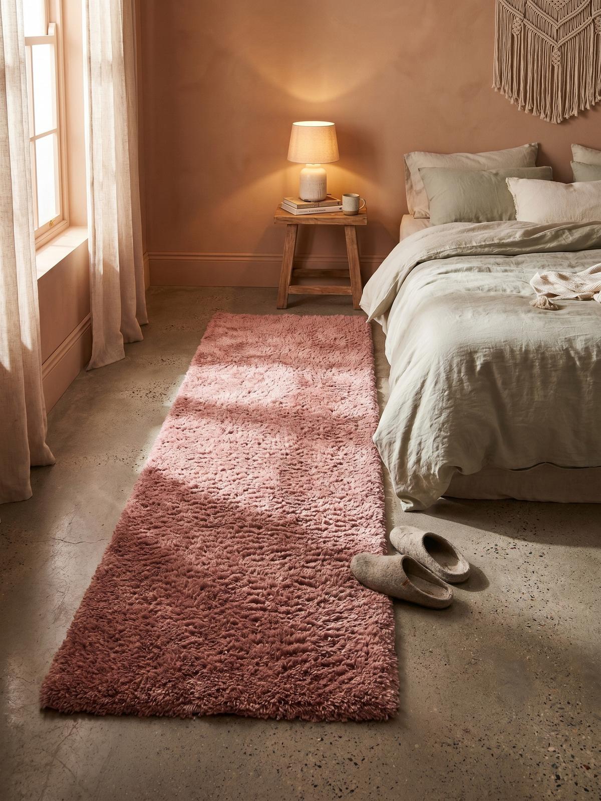 HOCHFLORTEPPICH SALZACH, einfarbig, aus Polypropylen, Rosa, 80 x 250 cm - Rosa, Textil (250/80cm) - KADIMA DESIGN