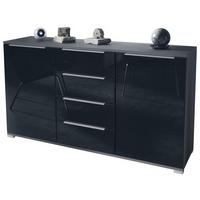 SIDEBOARD Linio Schwarz Hochglanz - Schwarz Hochglanz, Holzwerkstoff (138.5/75.5/35cm) - Vladon
