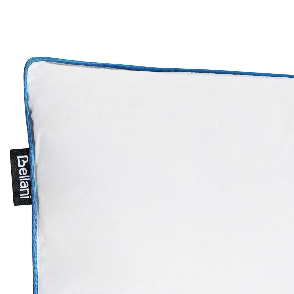 KOPFKISSEN Weiß 80/80 cm Aneto - Blau/Weiß, Naturmaterialien (80/80cm) - Beliani