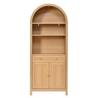 BUFFETSCHRANK Natur mit Bogenfront, Schublade & Doppeltüren mit Gewürzregalen - Naturfarben, Holzwerkstoff (76/180/40cm) - Urban Meuble