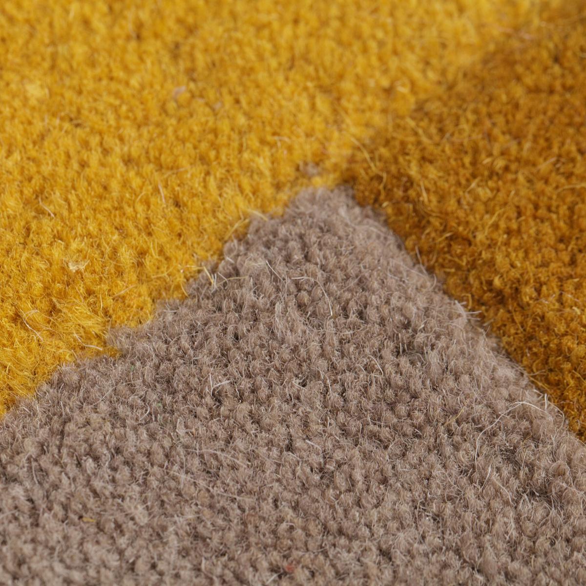 WOLLTEPPICH HALLEIN, geometrisch, Senfgelb, 120 x 180 cm - Gelb, Textil (120/180cm) - KADIMA DESIGN