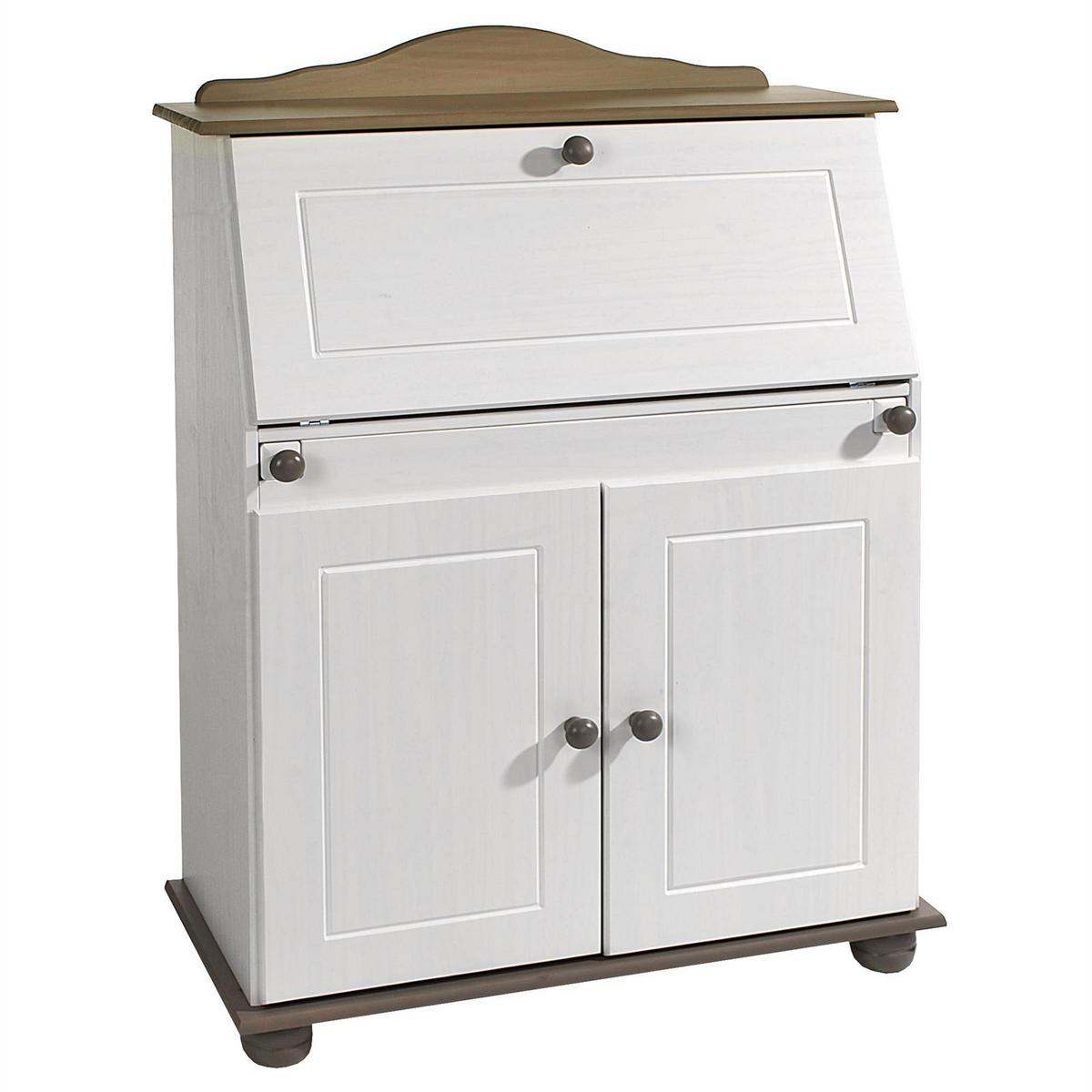 SEKRETÄR DAVID taupe/weiß - Taupe/Weiß, Holz (38/82/117cm) - IDIMEX