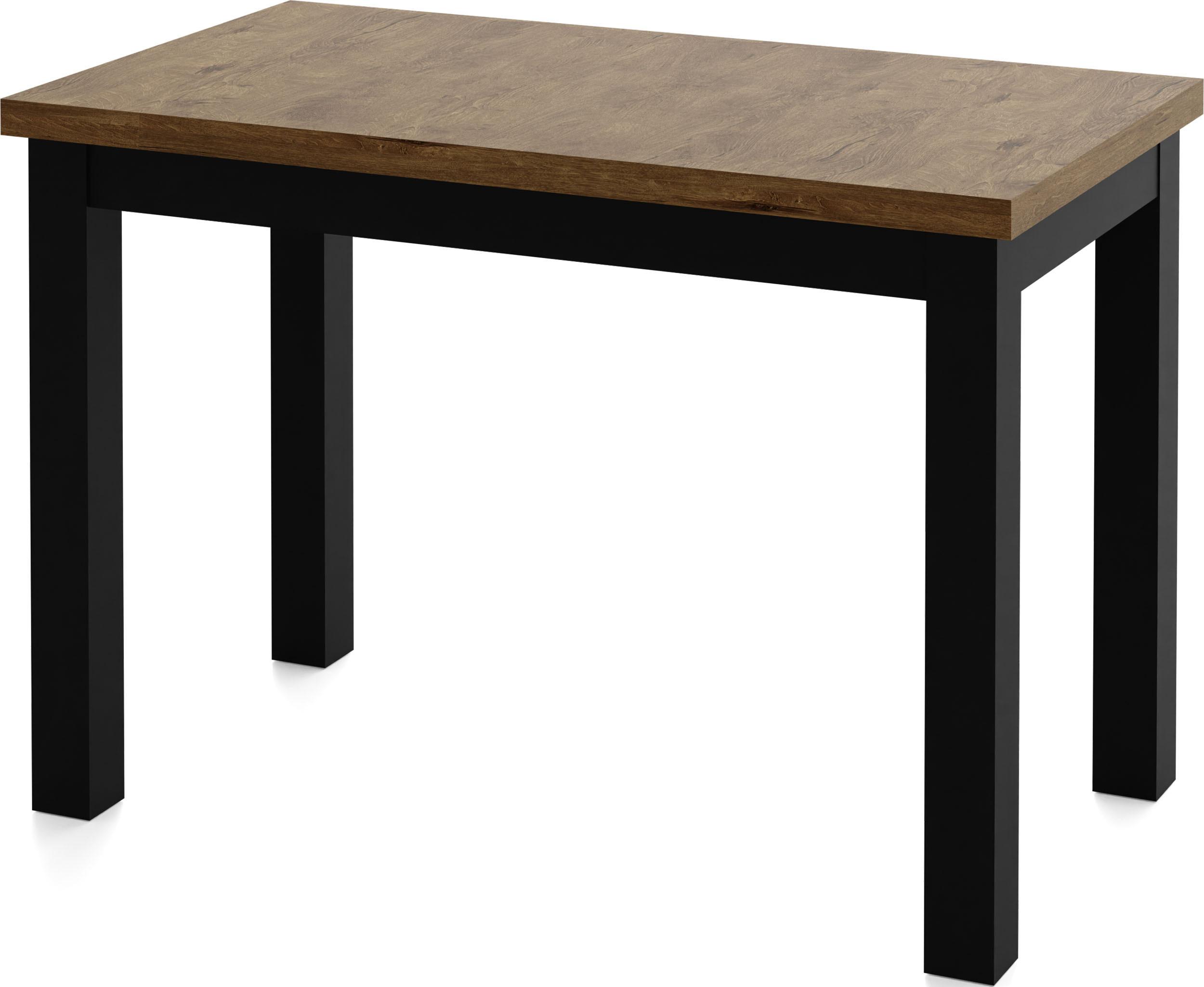 ESSTISCH Arden rechteckig, Eiche Braun Rustikal 100/60/73 cm - Alteiche/Schwarz, Holz/Holzwerkstoff (60/100/73cm) - WFL GROUP
