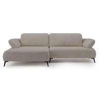 ECKSOFA Avolla Beige links - Beige/Schwarz, Textil/Metall (284/186cm) - Selsey