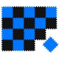 SPIELMATTE ab Null - 180/90 cm Puzzlematte Schwarz - Multicolor, Kunststoff (30/30cm) - Littletom