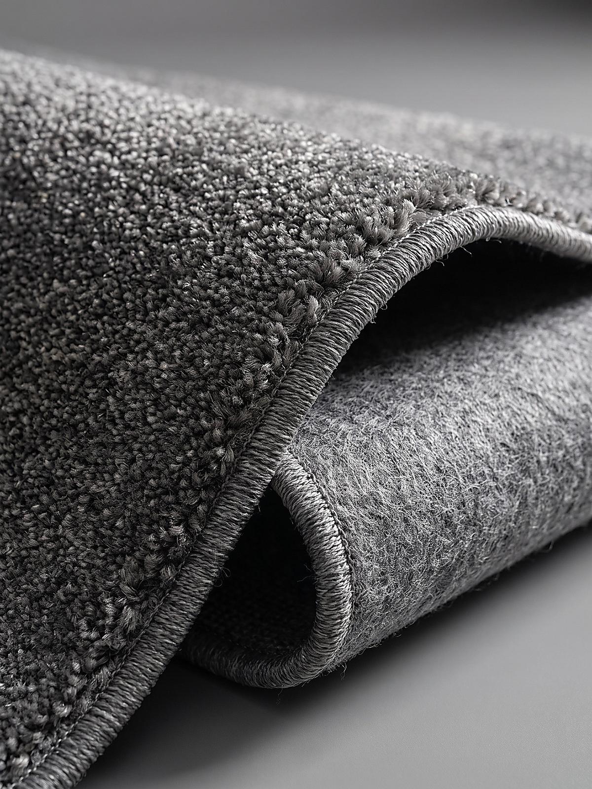 TEPPICH Hochflor BORMIDA Uni Polypropylen Anthrazit 60 x 110 cm - Anthrazit, Textil (60/110cm) - KADIMA DESIGN