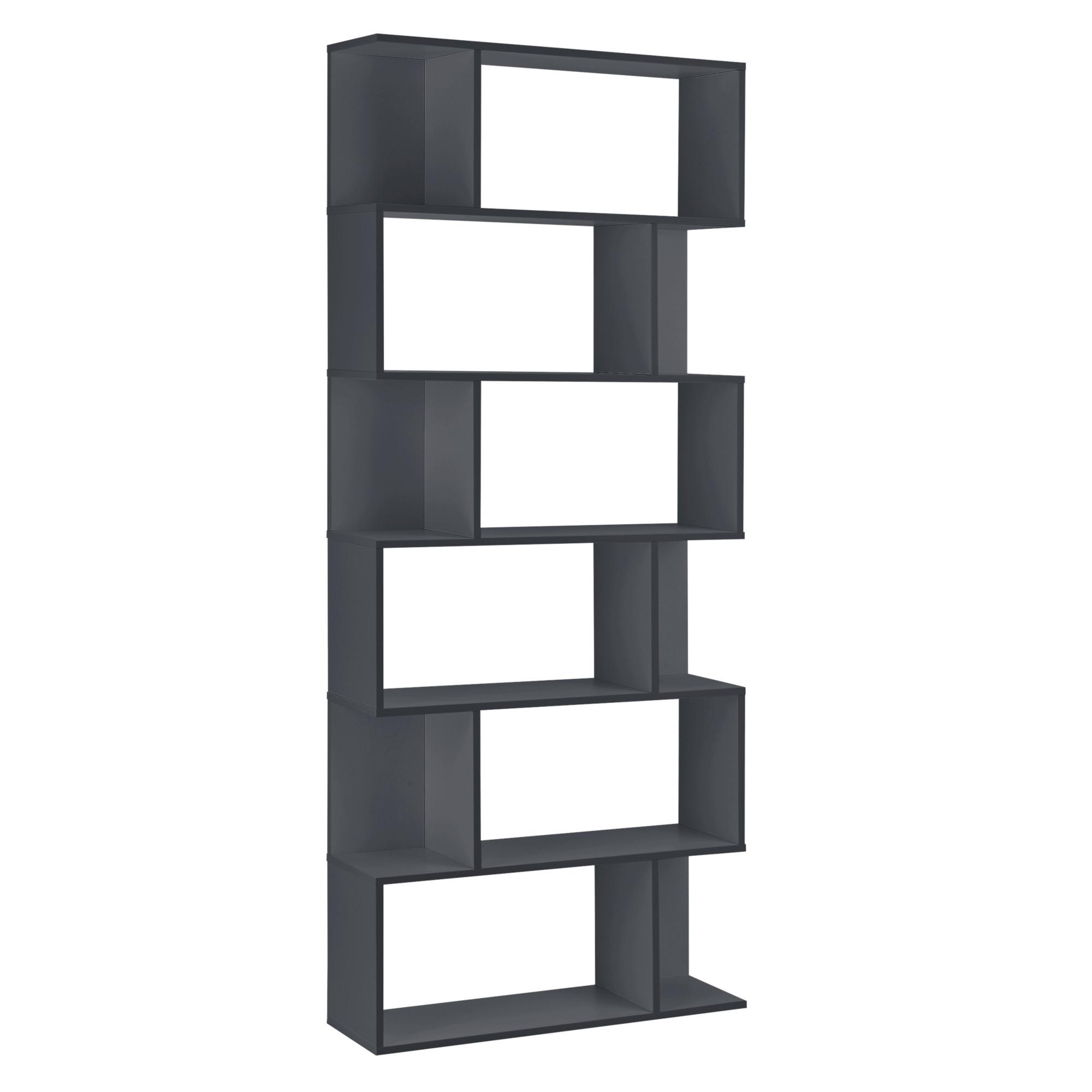 BÜCHERREGAL Borrby - Dunkelgrau, Holzwerkstoff (80/192/24cm) - [en.casa]