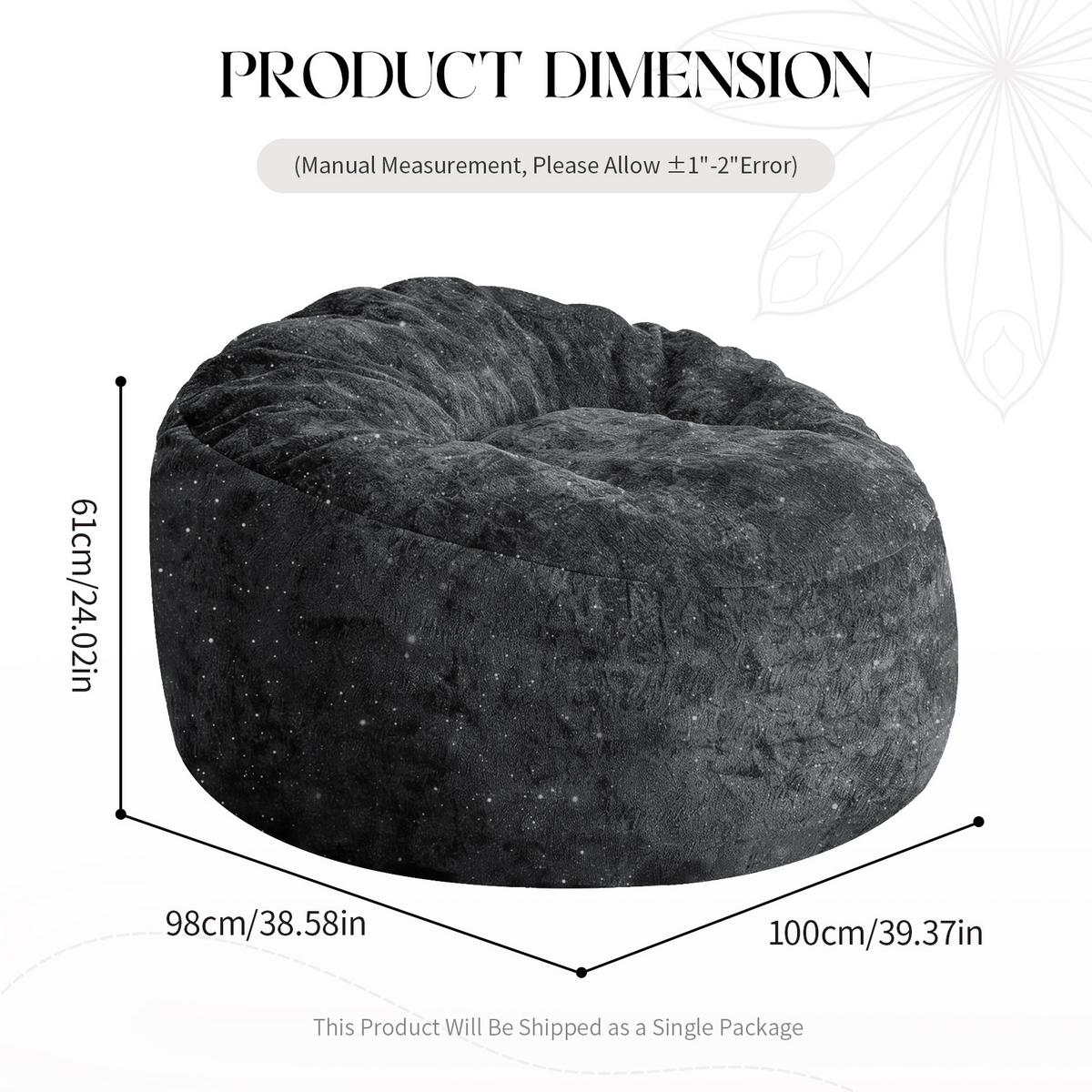SITZSACK aus Flanell in Schwarz, mit geschwungener Rückenlehne und ergonomischer Passform - Schwarz, Textil (103/65/103cm) - Urban Meuble
