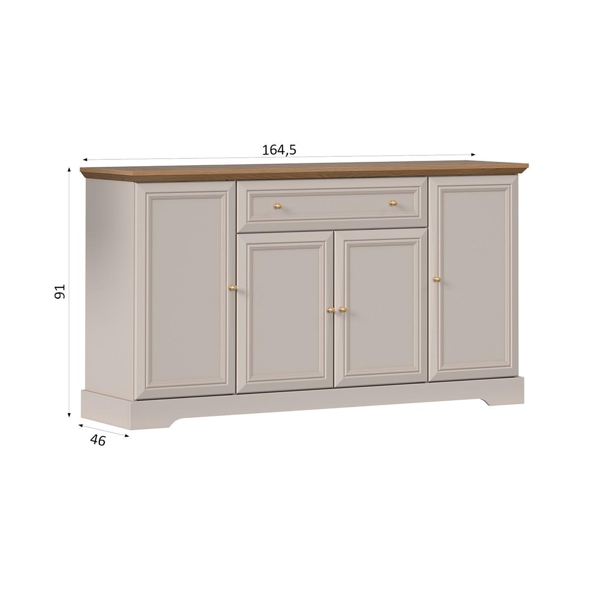 SIDEBOARD Dulci Kaschmir und Holz - Beige, Holzwerkstoff (164.7/91.5/46.2cm) - Petits-meubles