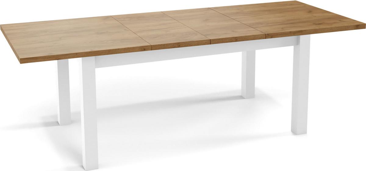ESSTISCH Molly rechteckig ausziehbar, Wotan Eiche 160-240/90/75 cm - Eiche Wotan/Weiß, Holz/Holzwerkstoff (90/240/75cm) - WFL GROUP