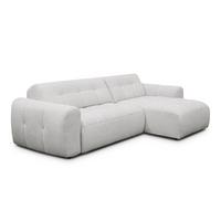 ECKSOFA LUMERO 4-Sitzer RECHTS, hellgrau - Hellgrau/Schwarz, Holz/Textil (275/166cm) - Courtois Laville