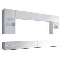 WOHNWAND Kossana 1 Modern Weiß 300/154/43 cm Stilvoll - Weiß, Holzwerkstoff/Kunststoff (300/154/43cm) - AX Living