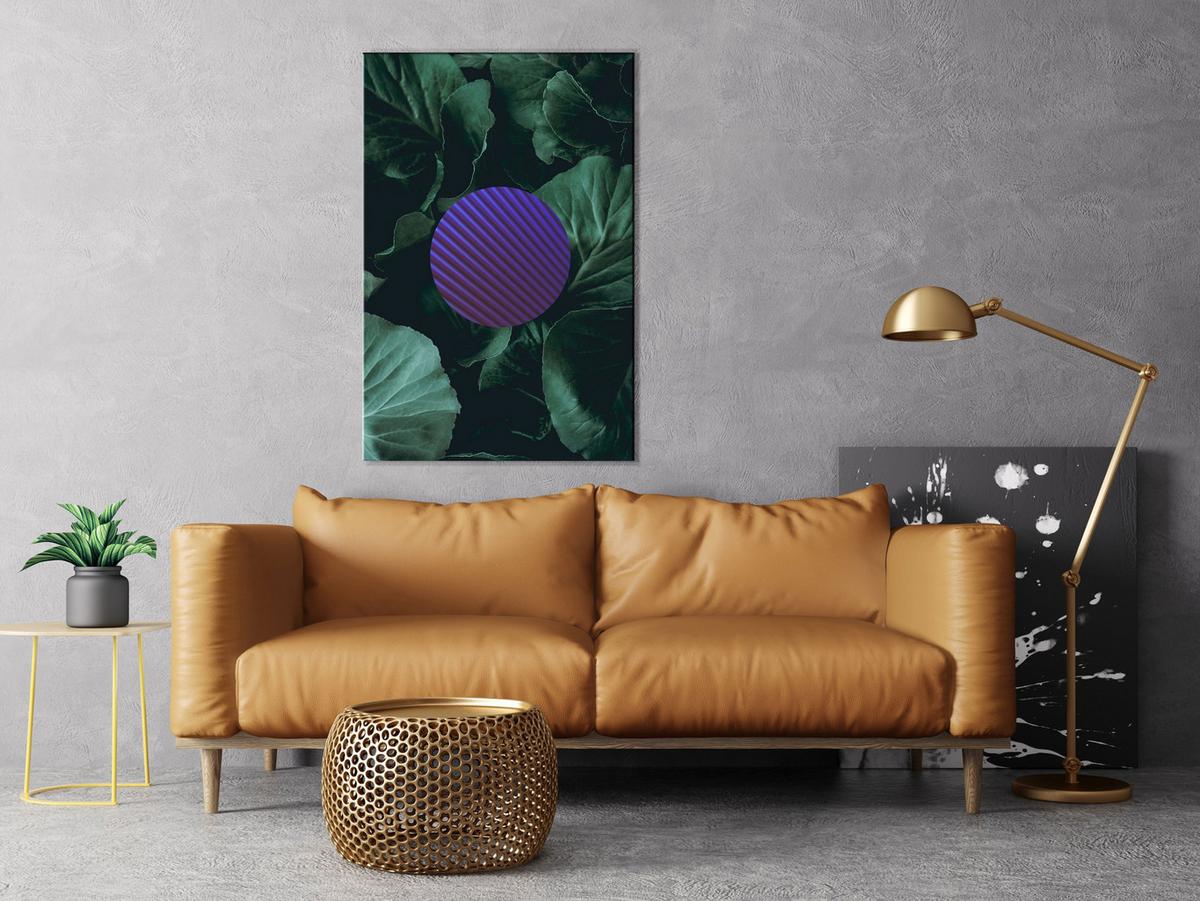 KUNSTDRUCK Grün 40/60 cm - Schwarz/Grün, Textil (40/60cm) - KUNSTLOFT