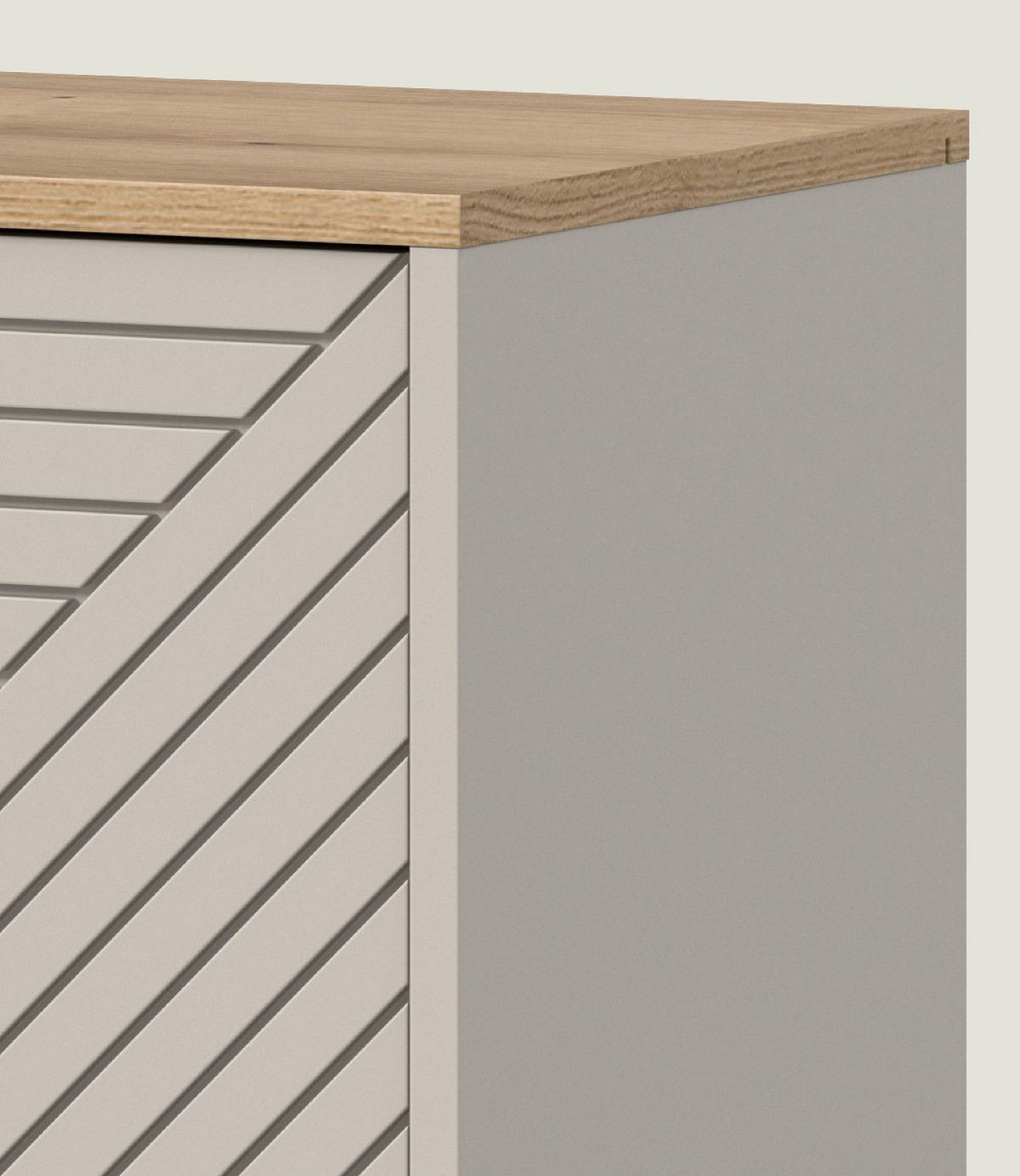 SIDEBOARD Kaschmir, Evoke Eiche 184 x 95 cm, Kommode mit viel Stauraum - Kaschmir/Eichefarben, Holzwerkstoff/Metall (184/75/40cm) - Inn.Furn