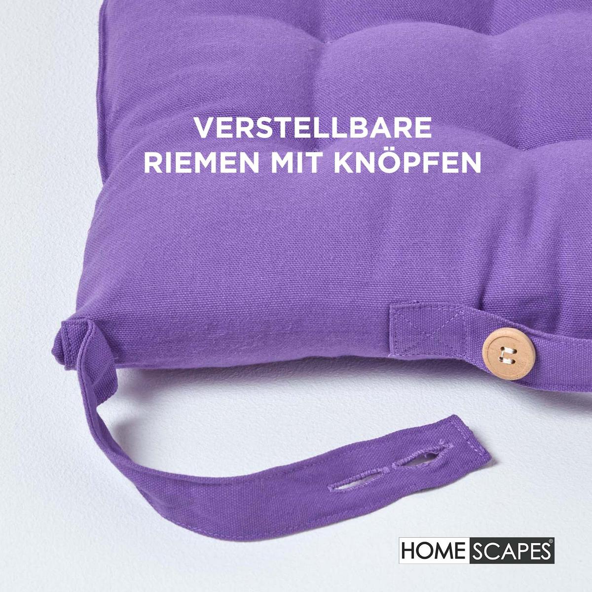 STUHLKISSEN 6er-Set lila 40/40/6,5 cm - Lila, Textil (40/40/6.5cm) - Homescapes