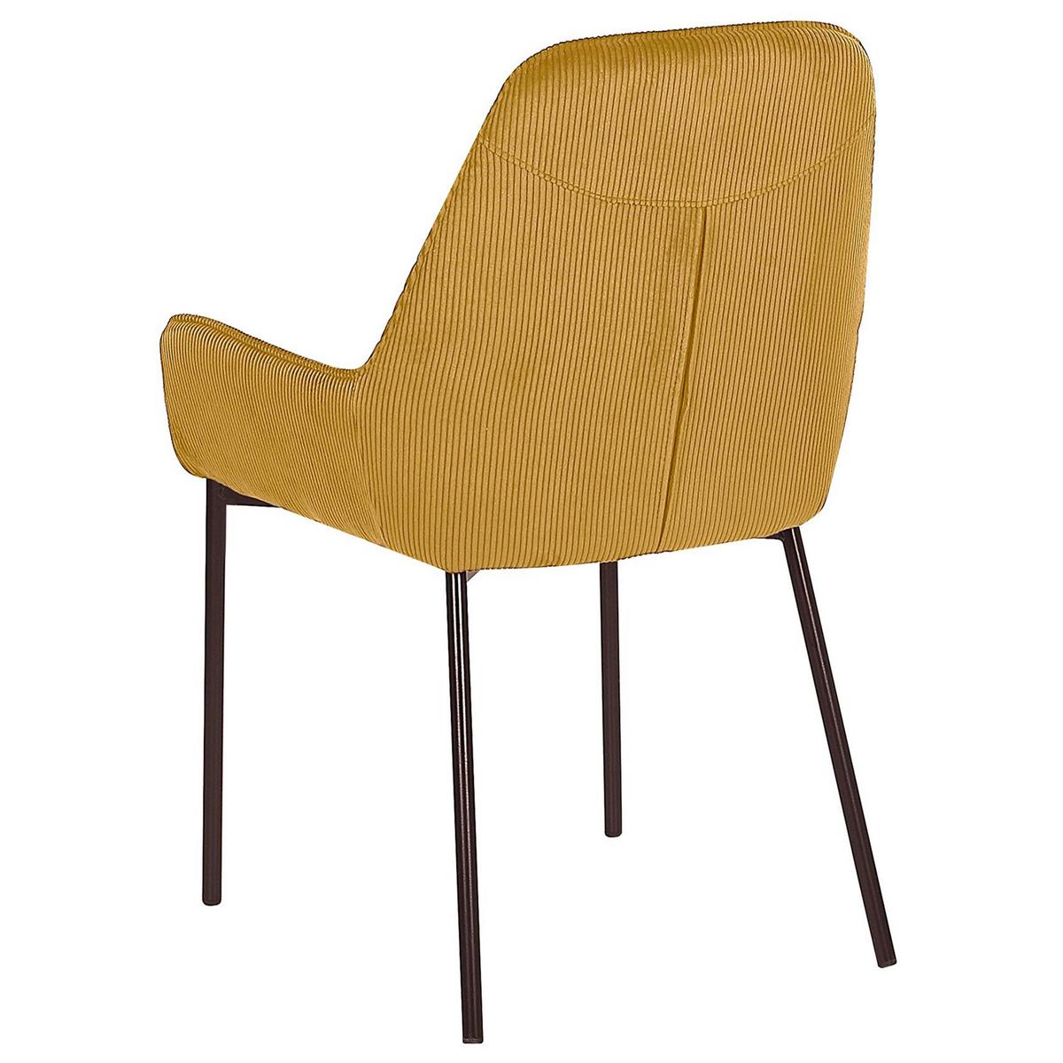 ESSZIMMERSTUHL 2er-Set Cord Gelb Loverna - Gelb, Textil/Metall (56/89/59cm) - Beliani