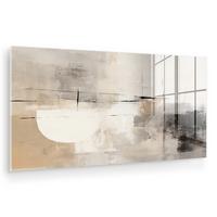 ACRYLGLASBILD Abstrakt - Kunst - Grau 120x60 cm - Hellgrau, Glas (120/60cm) - MuchoWow