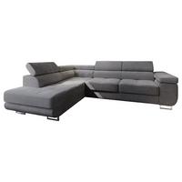 ECKSOFA APIRO L-S Graphitfarben Kordstoff mit Schlaffunktion - Silberfarben/Graphitfarben, Holz/Textil (276/202cm) - MASSENO