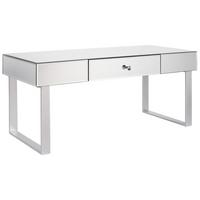COUCHTISCH Silber mit Schublade verspiegelt Nesle - Silberfarben, Glas (47/110/46cm) - Beliani