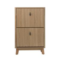 SCHUHESCHRANK Eichenfarben Mit Kippfach & Schranktür Mid-Century - Eichefarben, Holzwerkstoff (60/94/24cm) - Urban Meuble