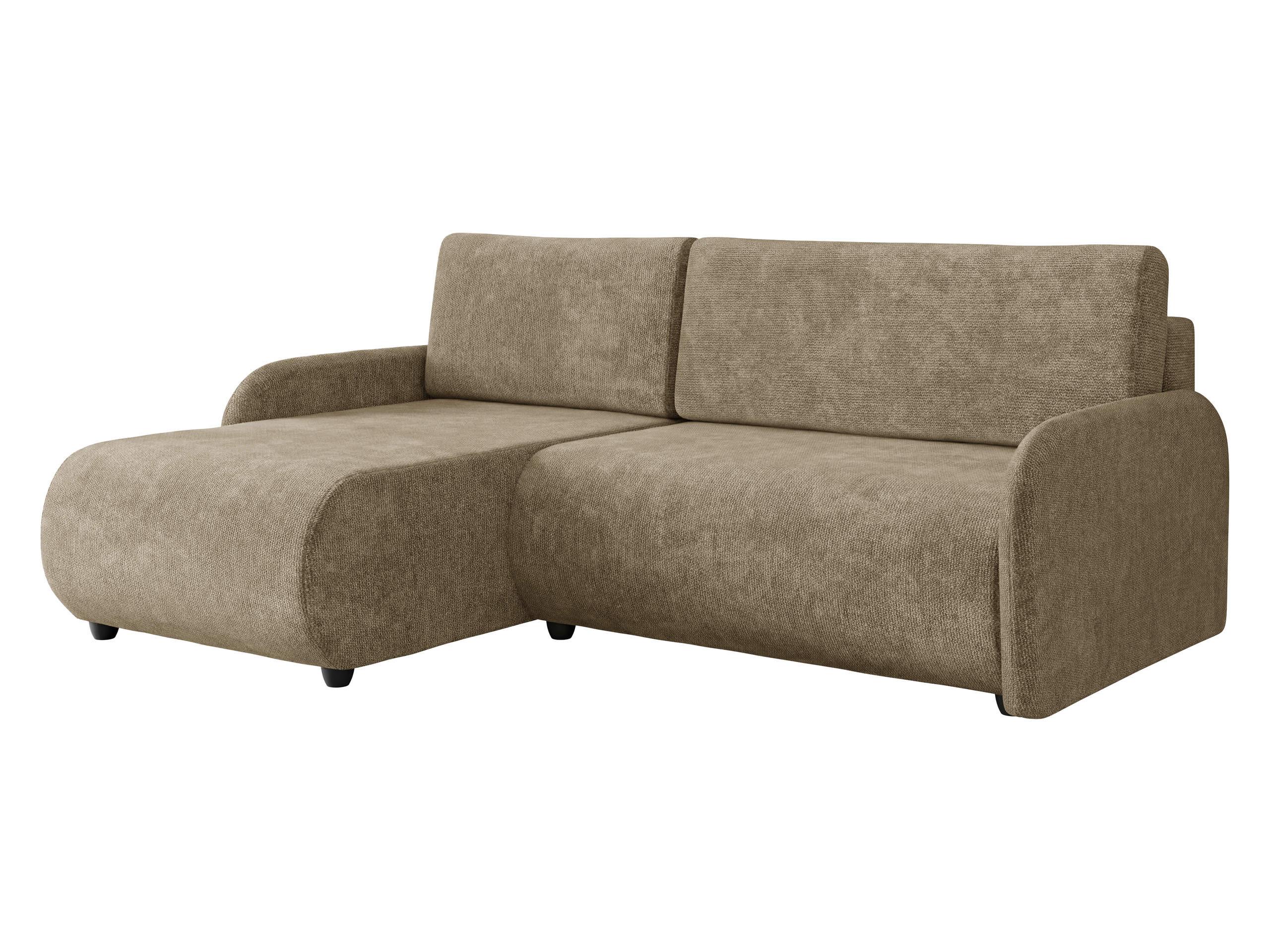 ECKSCHLAFSOFA Nest - Hellbraun/Schwarz, Holz/Kunststoff (233/160cm) - MIRJAN24