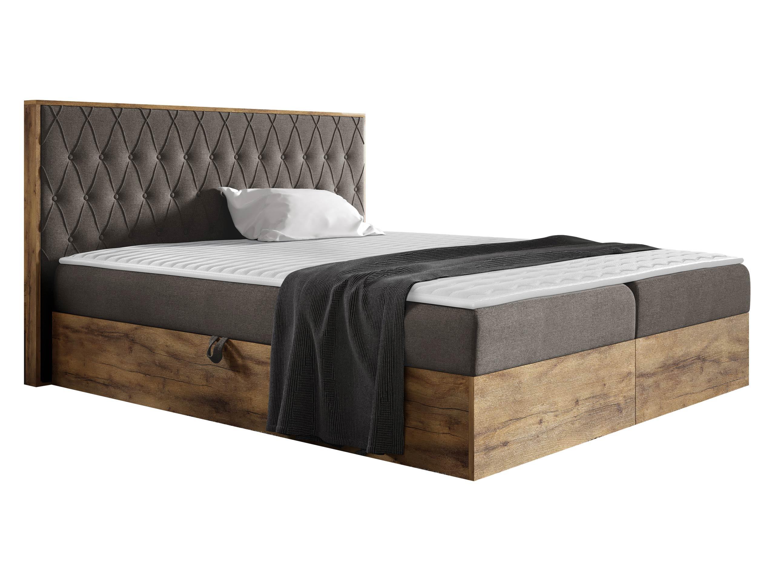 BOXBETT Wood 6 - H3 - Braun, Holz/Textil (160/200cm) - MIRJAN24